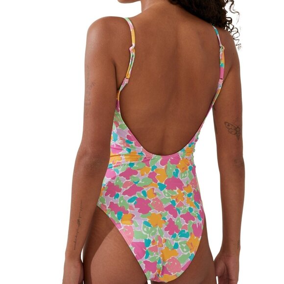 Cotton On Women's Cheeky One-Piece Swimsuit Celeste Floral Print White Multicolo - Picture 4 of 4